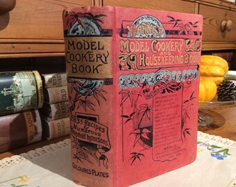 C1900 Warnes Model Cookery and Housekeeping Book - Mary Jewry - Household Management- Antique Cookery Book - Victorian