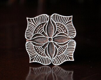 Pottery Stamps, Indian Wood Stamp, Textile Stamp, Wood Blocks, Tjaps, Printing Stamp- Square Floral