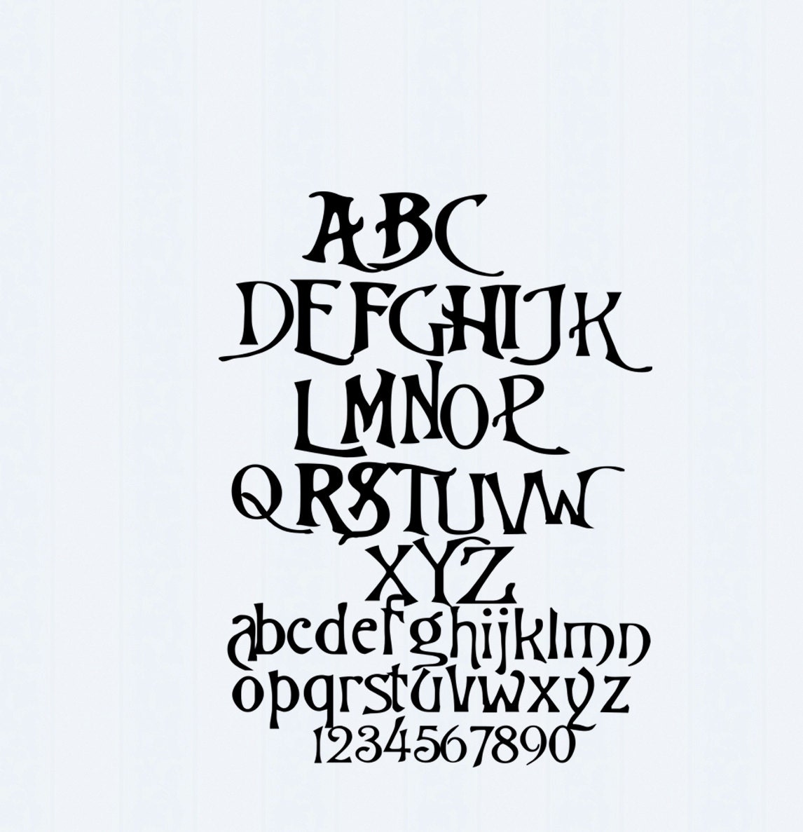 Download Nightmare Christmas SVG Font, Digital Alphabet, SVG ...