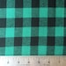 Buffalo Check - Green and Black - 3/4 Inch - Plaid Woven Cotton Flannel Fabric - One Yard