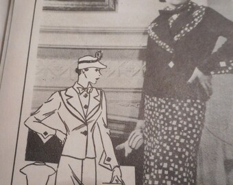 March Madness SALE Vintage 1940's Mail Order H-3146 Rose-Mary Patterns Dress and Jacket Sewing Pattern SIze 16 Bust 34