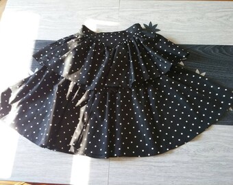 1980's ruffle party skirt size small polka dots