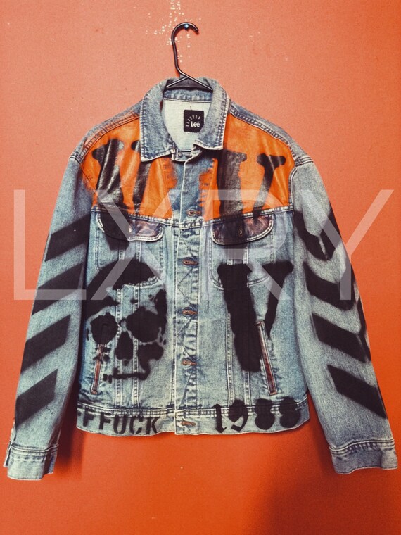 vlone pink jean jacket