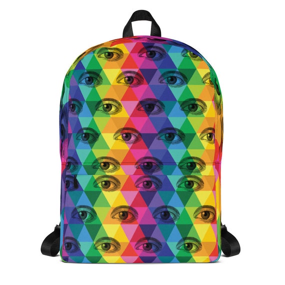 Eyeball Backpack Colorful Third Eye Rainbow Bag