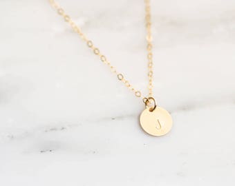 Gold Filled Initial Necklace / Tiny Initial Necklace Gold Filled / Dainty Gold Letter Necklace / Bridesmaid Necklace / Sterling Silver