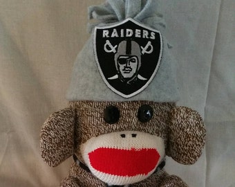 LA Raiders Sock Monkey, Handmade Sockmonkey