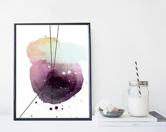 Abstract Watercolor Wall Art Print Poster Home Decor Minimal Abstract Watercolor Wall Art Print Poster Home Decor Minimal