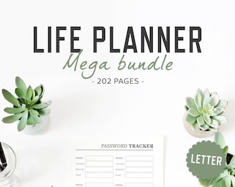 Life Planner / Letter size / Life Organizer Mega Bundle Printable Inserts Household Lifestyle Health Family Work Binder / INSTANT DOWNLOAD