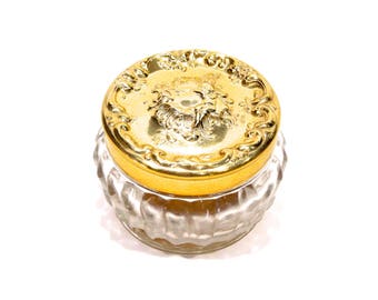 VINTAGE: 1970's - Estee Lauder Glass Powder Jar - Vanity Accessory - Boudoir - Hollywood Glamour Regency - SKU 20-OS-00008941