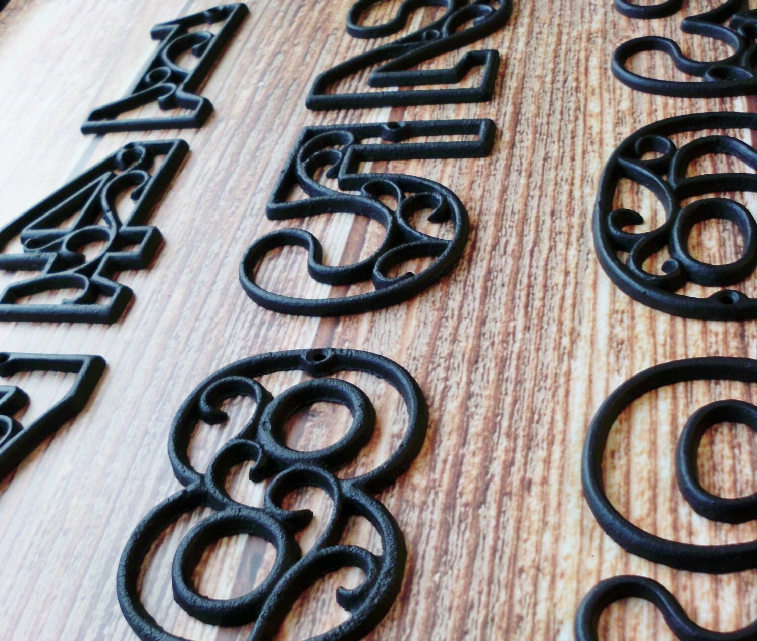 House Numbers Cast Iron Black Wall Hangers Decorative