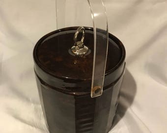 Mid century retro faux leather ice bucket