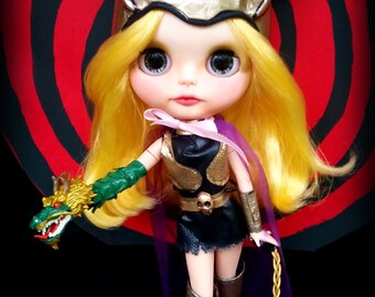 Princess Dragon Mom Elzebub Custom OOAK Blythe Doll by Sandra Coe (Custom #22) Super Inframan Art Doll 12" Figure