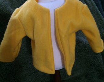 Bright Yellow fleece jacket for American Girl 18" doll - free shipping