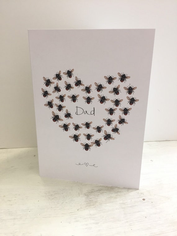 Manchester Bee inspired heart Mothers Day greeting card