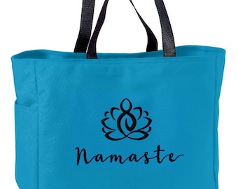 Namaste Meditation Yoga Tote Bag Embroidered OM OHM AUM