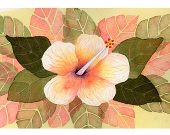 5x7 Floral Greeting Card "Hybiscus 1"