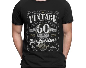 60th in 2018 Birthday Gift For Men and Women - Vintage 1958 Aged To Perfection Mostly Original Parts One of a Kind T-shirt Gift V-60-1958