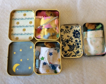 Altoid Tin Play Set Toy - Teddy Bear Baby Set