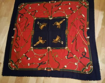 Large Western scarf 46 X 46 inches/Cowboy wrap/wild west scarf/Ladies Western Look/large shawl for women/country scarf/ridding scarf