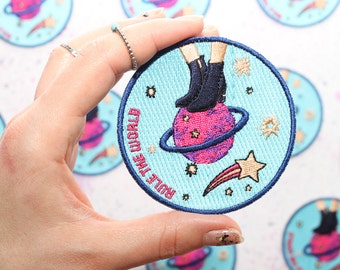Cosmic Iron on Patch - Science Patch - Sew on Patch - Feminist Patch - Galaxy Iron on Patch - Planets Accessories - Girl Power