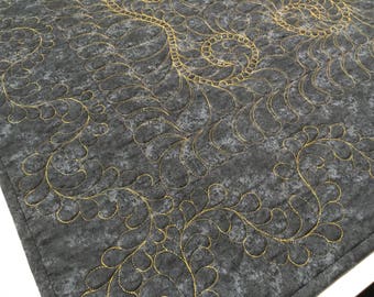 Burgundy, Gold, and Black spread cloth