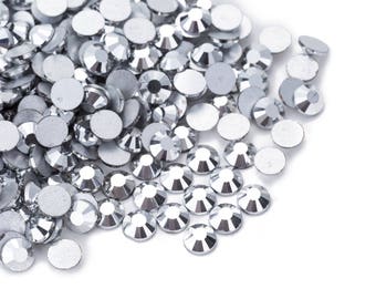 High Quality Crystal Light Chrome Silver Rhinestones loose flat back No Hot Fix bead Size ss 10/ ss 12/ ss14 / ss16 / ss20 / ss30 / ss34