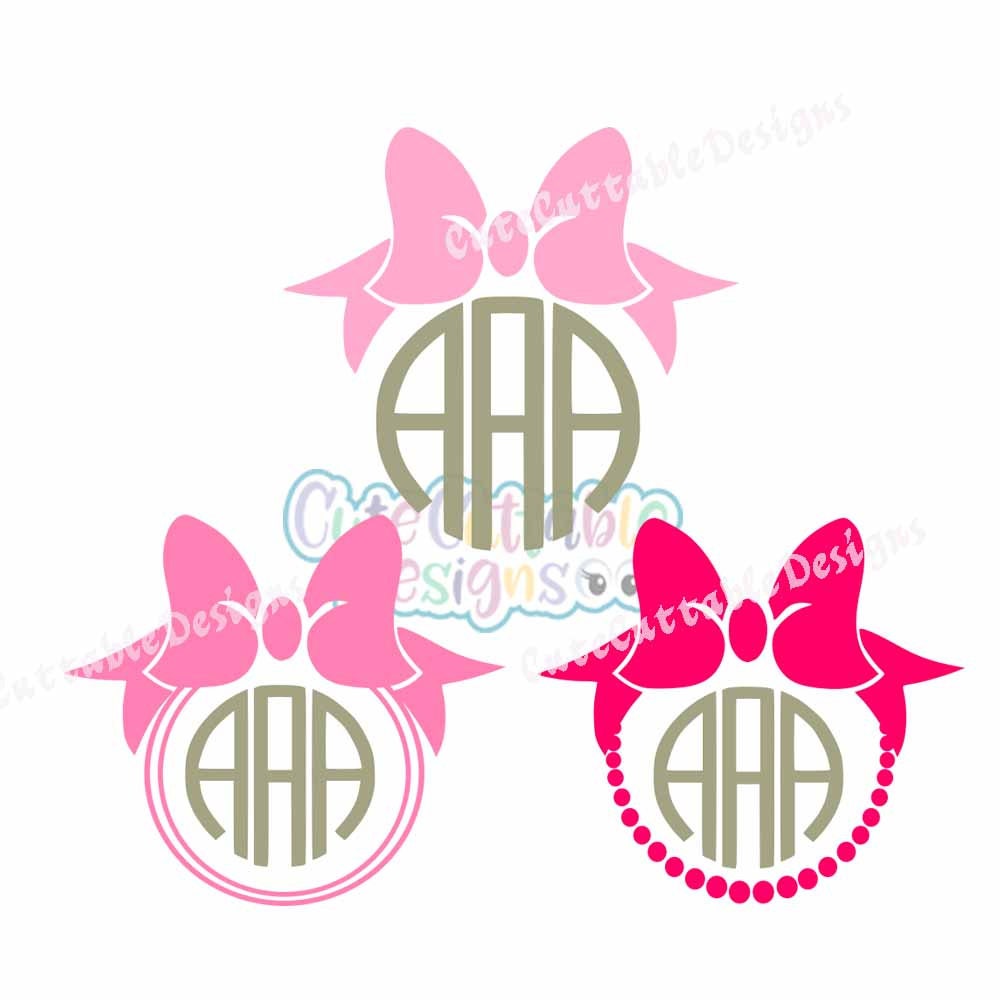 Bow Monogram Frame Svg Bow Svg Monogram Frame Cricut