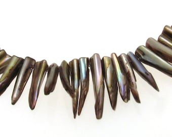 Brown Shade Shell Stick Beads, Natural Shell Beads, Shell Beads, Stick Beads, Knife Shell Beads, Horn Shell Beads, Sea Beads, Shell beads