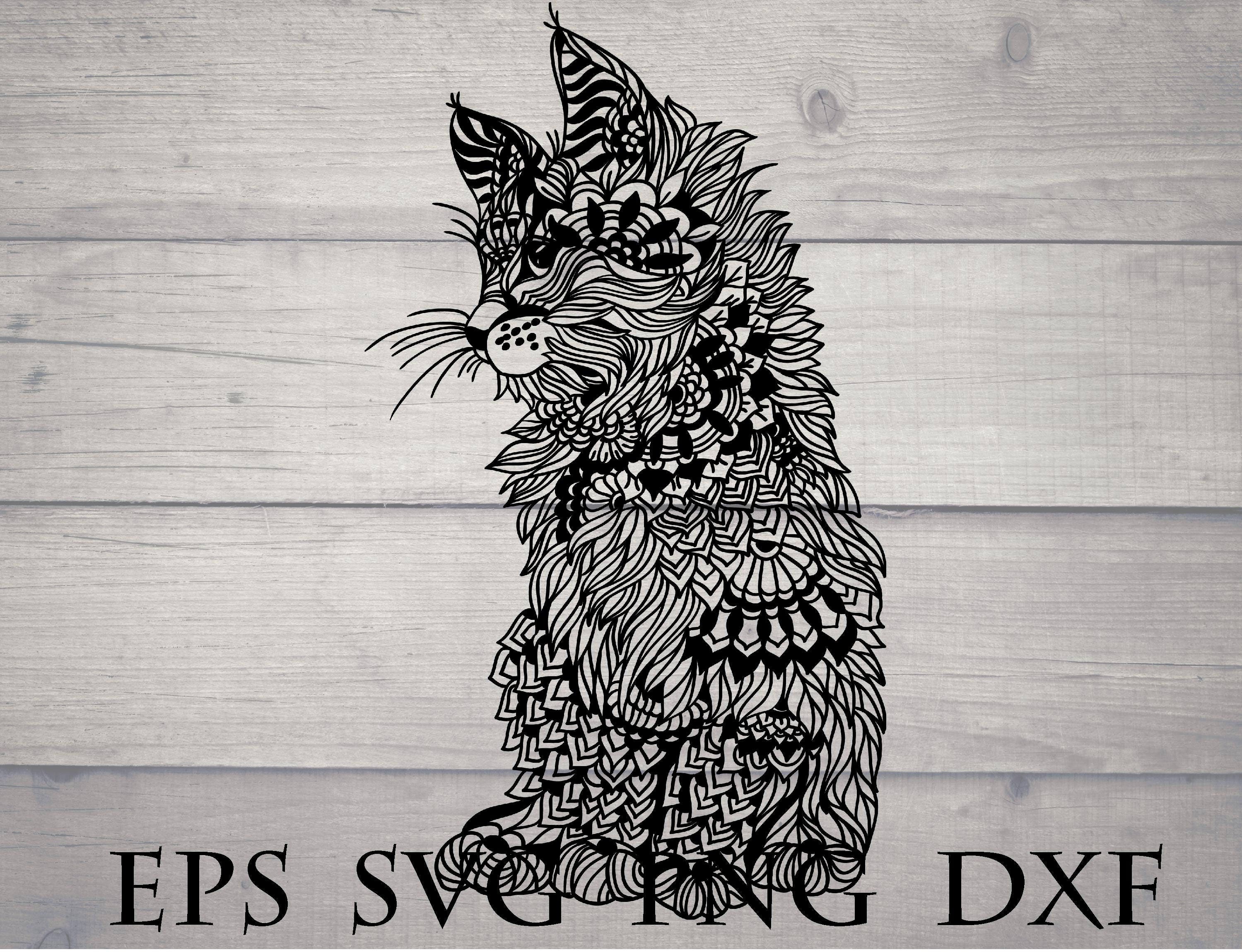 Download Mandala cat svg / zentangle cat svg / flourish cat svg / cat