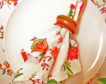 French Provence Napkins, Floral Napkins, French Cloth Napkins