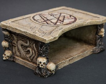 Cthulhu Altar - Lovecraft shrine - Tentacle Death witchy skull altar with Necronomicon
