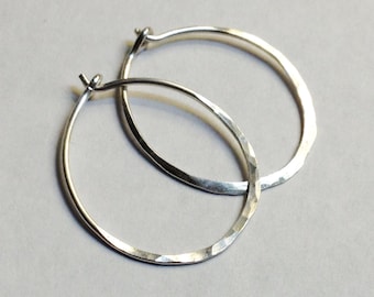 Sterling Silver Hoop Earrings 925 Sterling Silver Hoop Earrings Sterling Silver Hoops 1 Inch Diameter Hoop Earrings