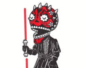 Calavera Maul Limited Edition Gocco Screenprint