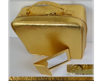Vintage 1960s Purse//Estee Lauder//Mirror//Marked Estee Lauder//Handbag//60s Purse//Gold Metallic