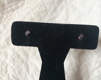 Vintage AVON Simulated Amethyst and Goldtone Earrings