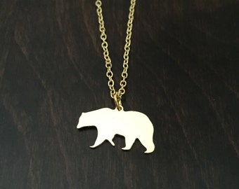 bear necklace, bear jewelry, bear pendant, bears necklace, bear, bears, gold bear, gold bear necklace, gold bear jewelry, gold necklace