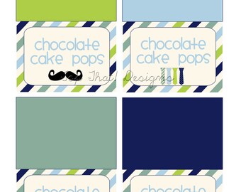 Little Man Food Tents- Printable