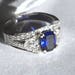 2.49ct Sapphire & Diamond Engagement Ring 18kt White Gold Blueriver4747