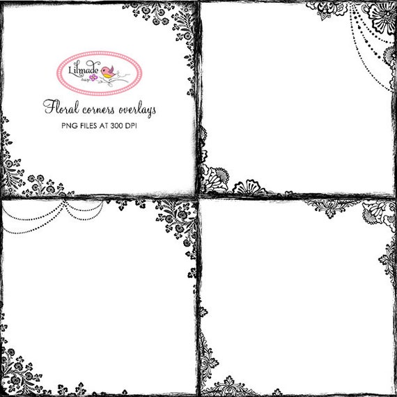 floral frames vintage frames photo overlays photoshop overlay png templates digital scrapbook overlays photoshop template p218 from lilmadedigitals on