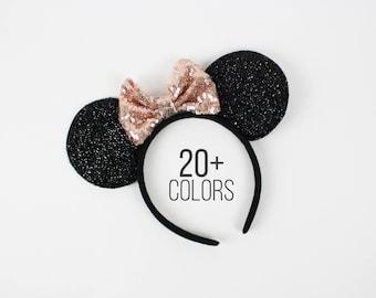 Disney ears | Minnie Mouse ears | Minnie ears headband | Disneyland ears | Mickey Mouse ears | Rose Gold Minnie ears | Choose color