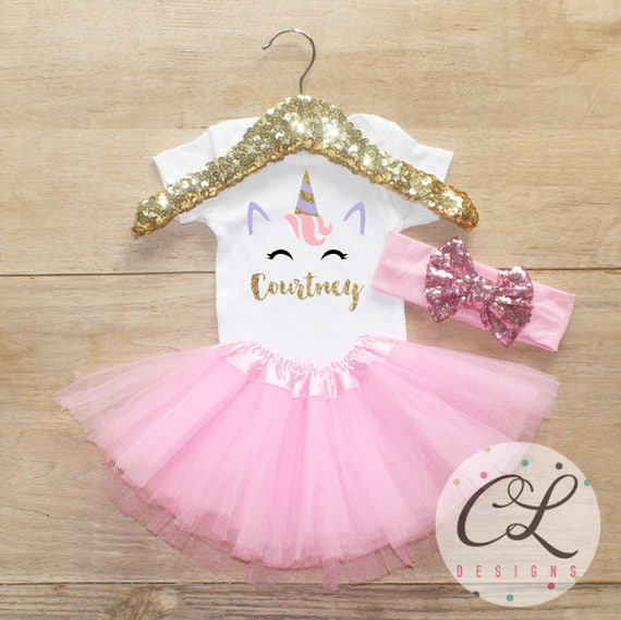 Unicorn Birthday T-Shirt Outfit / Baby Girl Clothes Unicorn