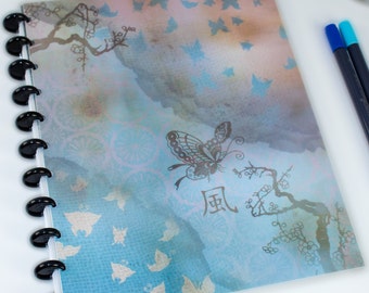Discbound Japanese inspired bullet journal, Reversible Covers, available in Covers only or Full Starter kit options