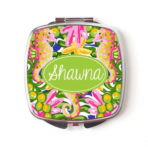 Tropical Personalized Compact Mirror - Custom Cosmetic Mirror for Purse or Pocket