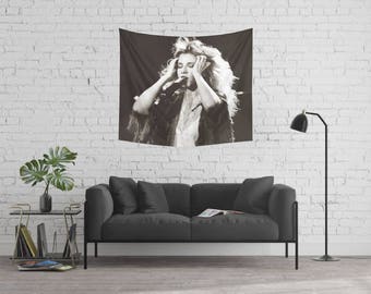 Stevie Nicks Tapestry, Fleetwood Mac, black tapestry, large wall art, tapestry wall hanging, large wall hanging, black home décor