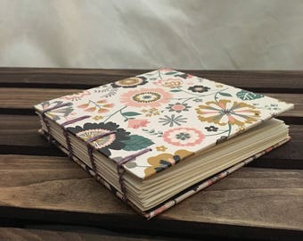 Coptic Bound Journal Sketchbook - Spring light floral