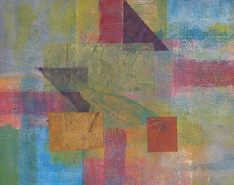 Metamorphe: Abstract mixed media collage painting