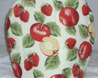 Rosy red apples and strawberries tea cosy