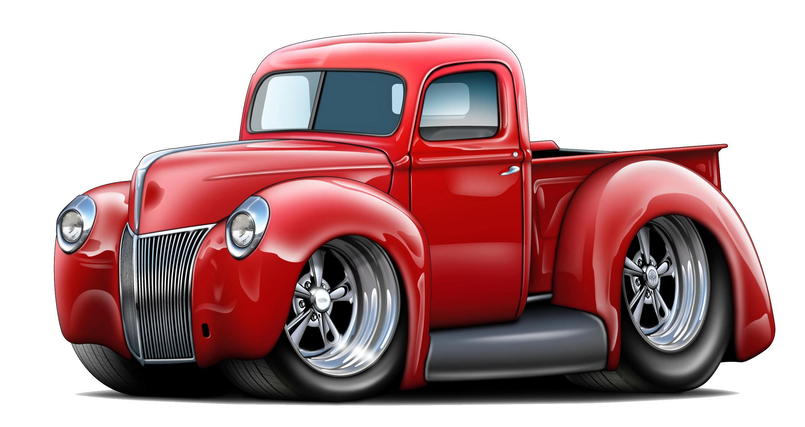 1940 Ford Truck WALL DECAL Vintage Classic Cartoon Car Vinyl