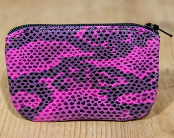 Pink snakeskin effect leather wallet