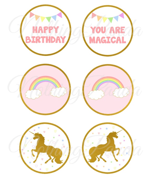 unicorn cupcake toppers rainbow unicorn birthday